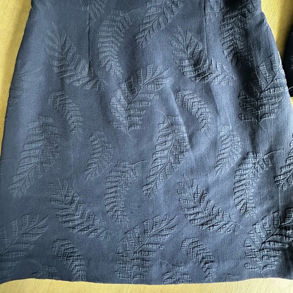 Lilly Pulitzer jacquard palm leaf bell sleeve Midnight Blue Leaf Dress size 10 - Picture 2 of 14